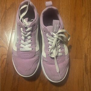 Vans Purple and White Canvas Sneakers